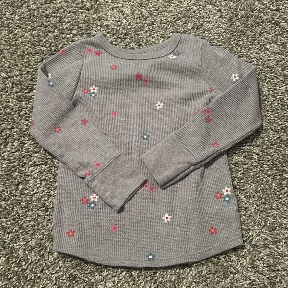 Toddler girl long sleeve flower print top T shirt size 4T